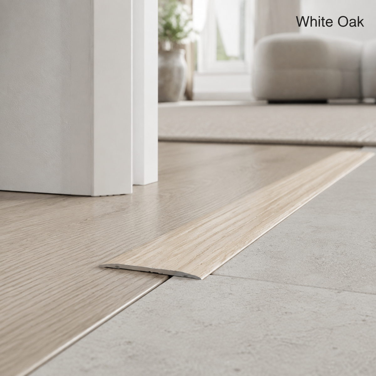 Aluminium Door Threshold Trim 35mm Self Adhesive Wood Effect Flat Bar 0.93M Long