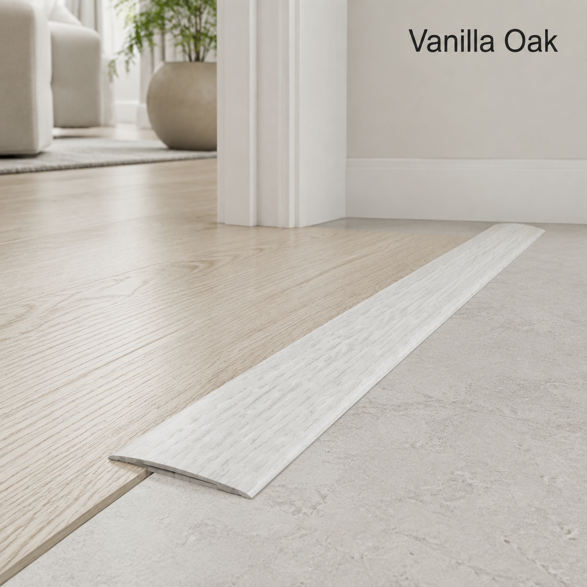 Aluminium Door Threshold Trim 35mm Self Adhesive Wood Effect Flat Bar 0.93M Long