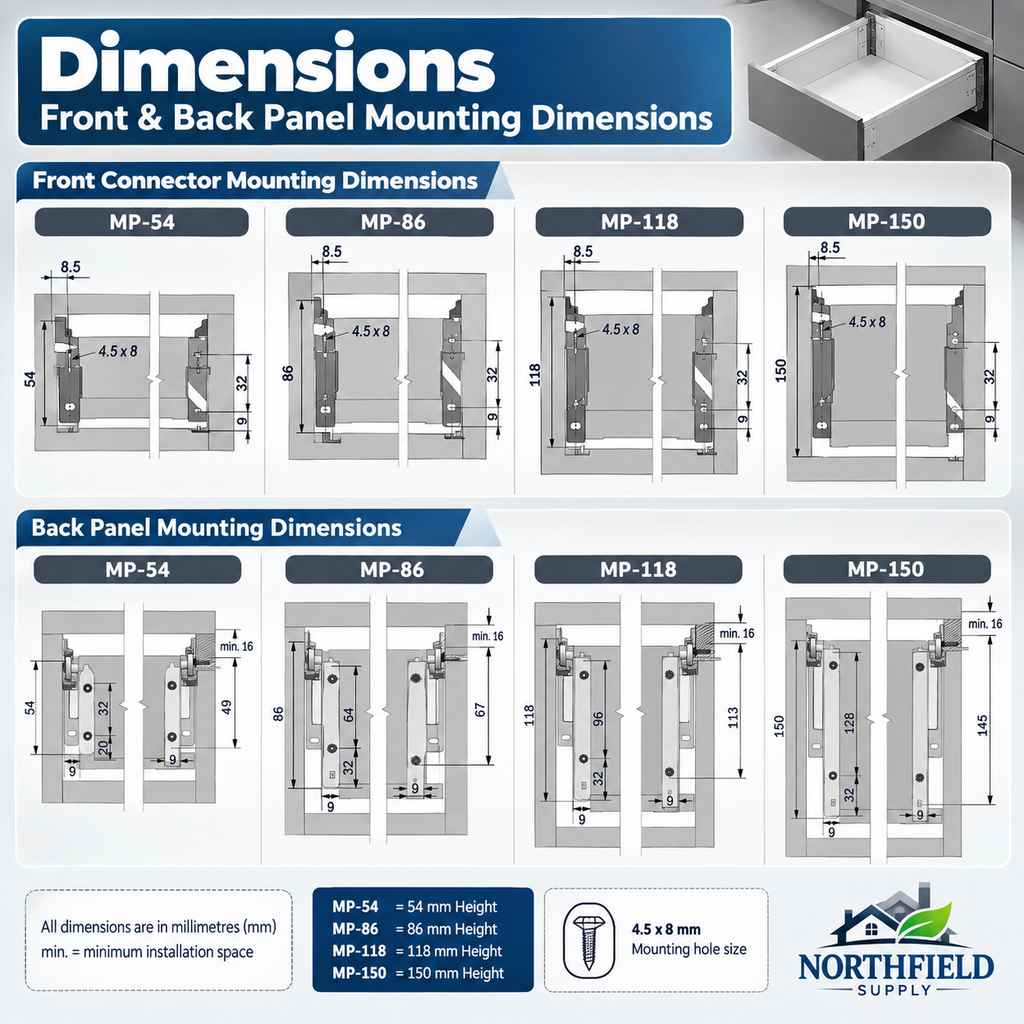 Kitchen Drawer Box Sides & Roller Runners White/Silver All Sizes 25kg
