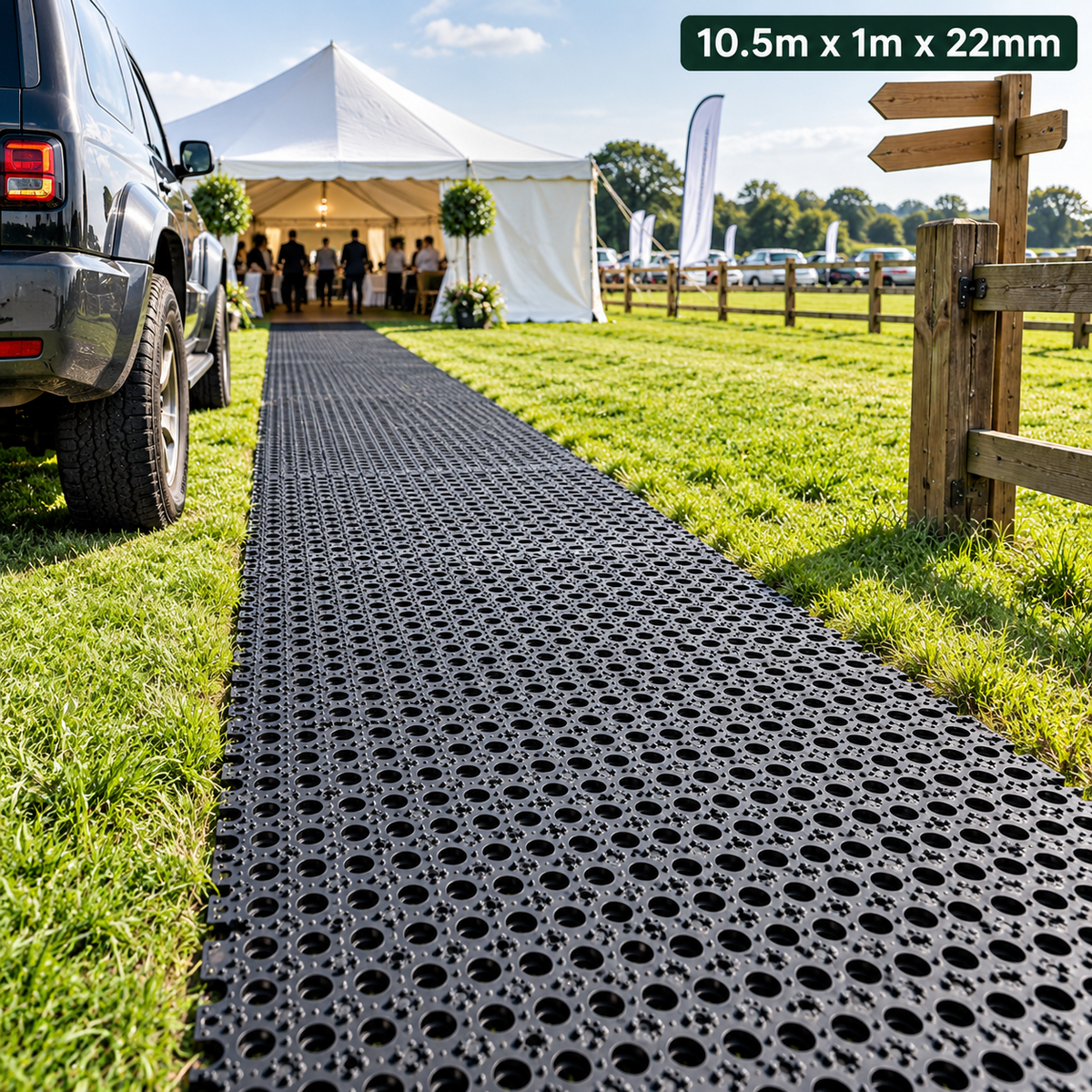 Heavy Duty Rubber Grass Mats Roll 10.5m x 1m x 22mm Outdoor Safety Ground Mat