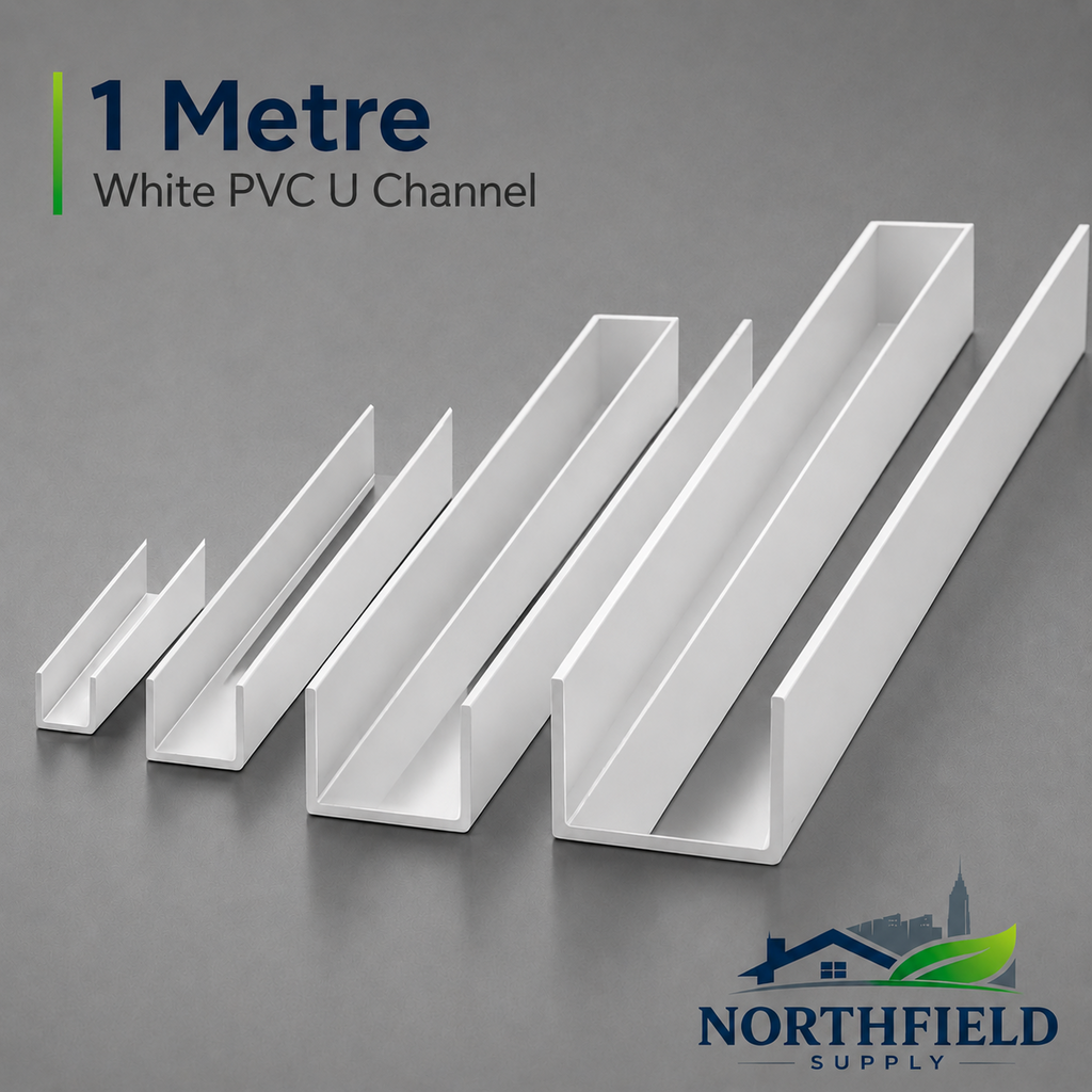 PVC White U Channel Trim 1M Square U Profile Edge Protector Plastic Strip 39.3