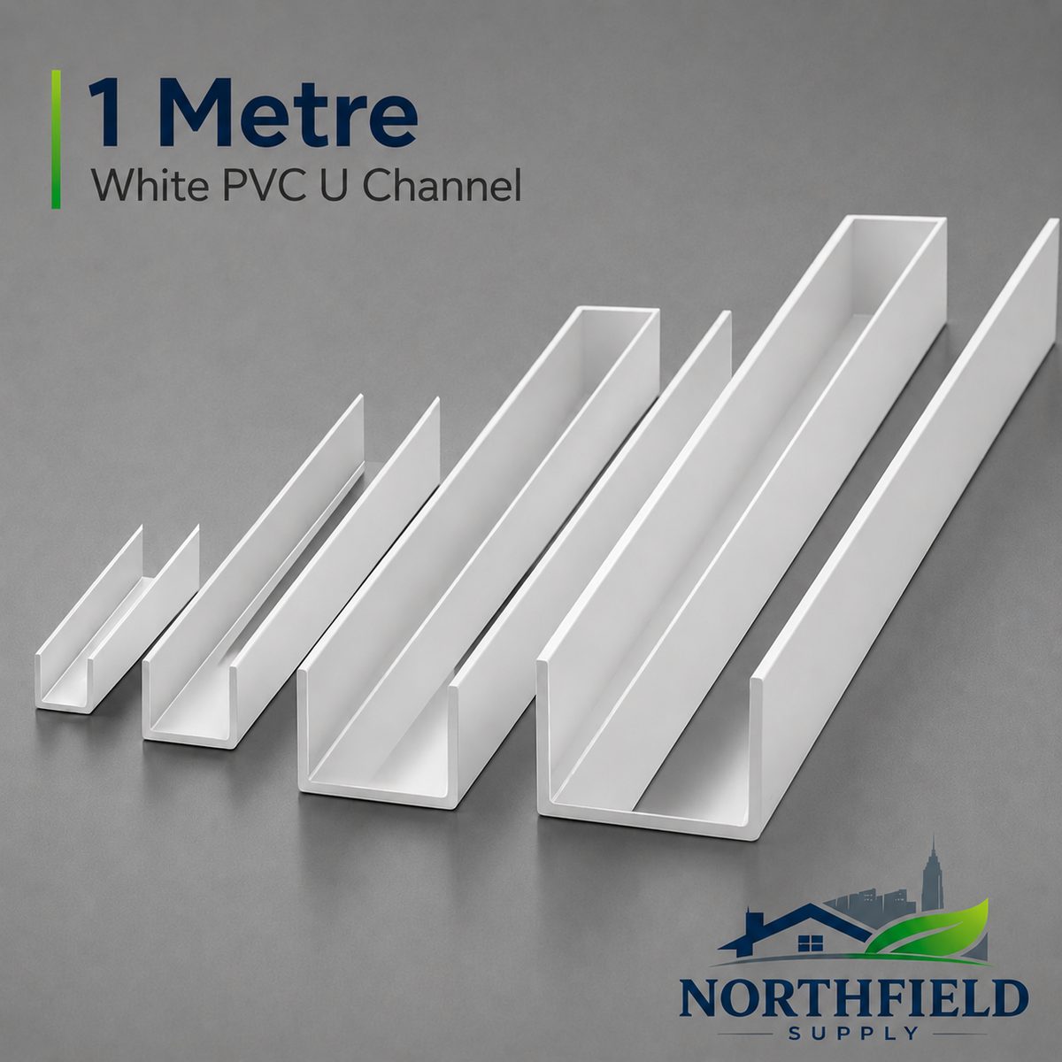 PVC White U Channel Trim 1M Square U Profile Edge Protector Plastic Strip 39.3