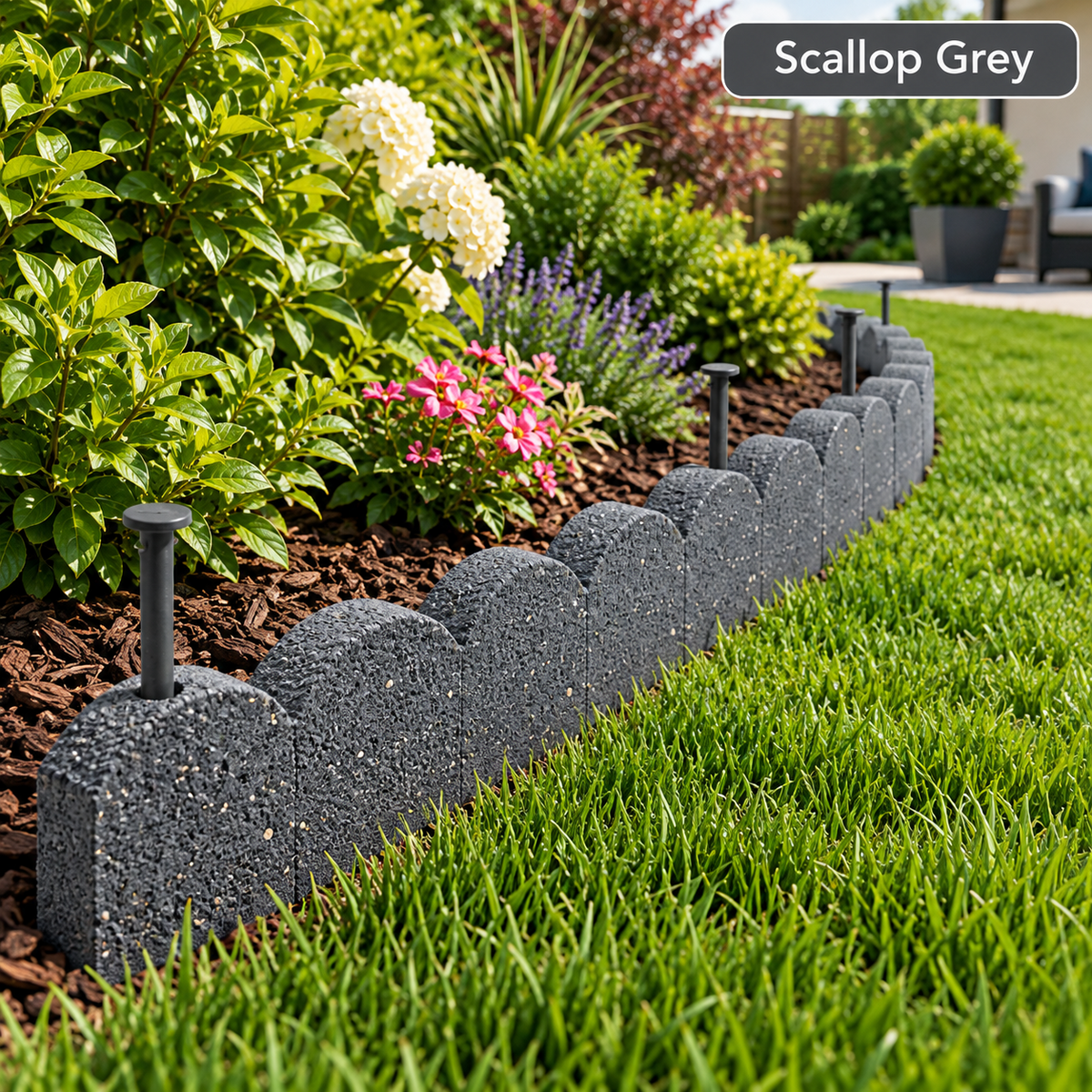 Flexible Rubber Garden Edging Lawn Border Brick Effect Path Landscape 120cm