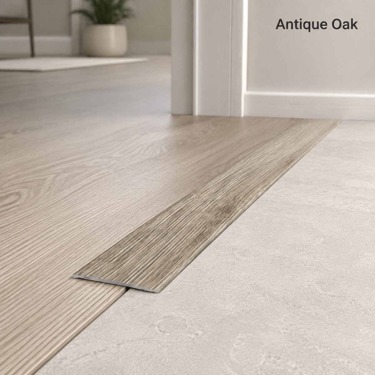 Aluminium Door Threshold Trim 35mm Self Adhesive Wood Effect Flat Bar 0.93M Long