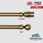 Mini Curtain Pole Telescopic Antique Brass Metal Extendable 40-200cm 8-10mm