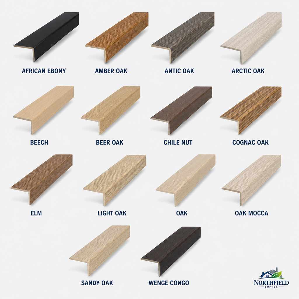 UPVC Wood Effect Stair Nosing Edge Trim Self-Adhesive 1000 x 35 x 20mm