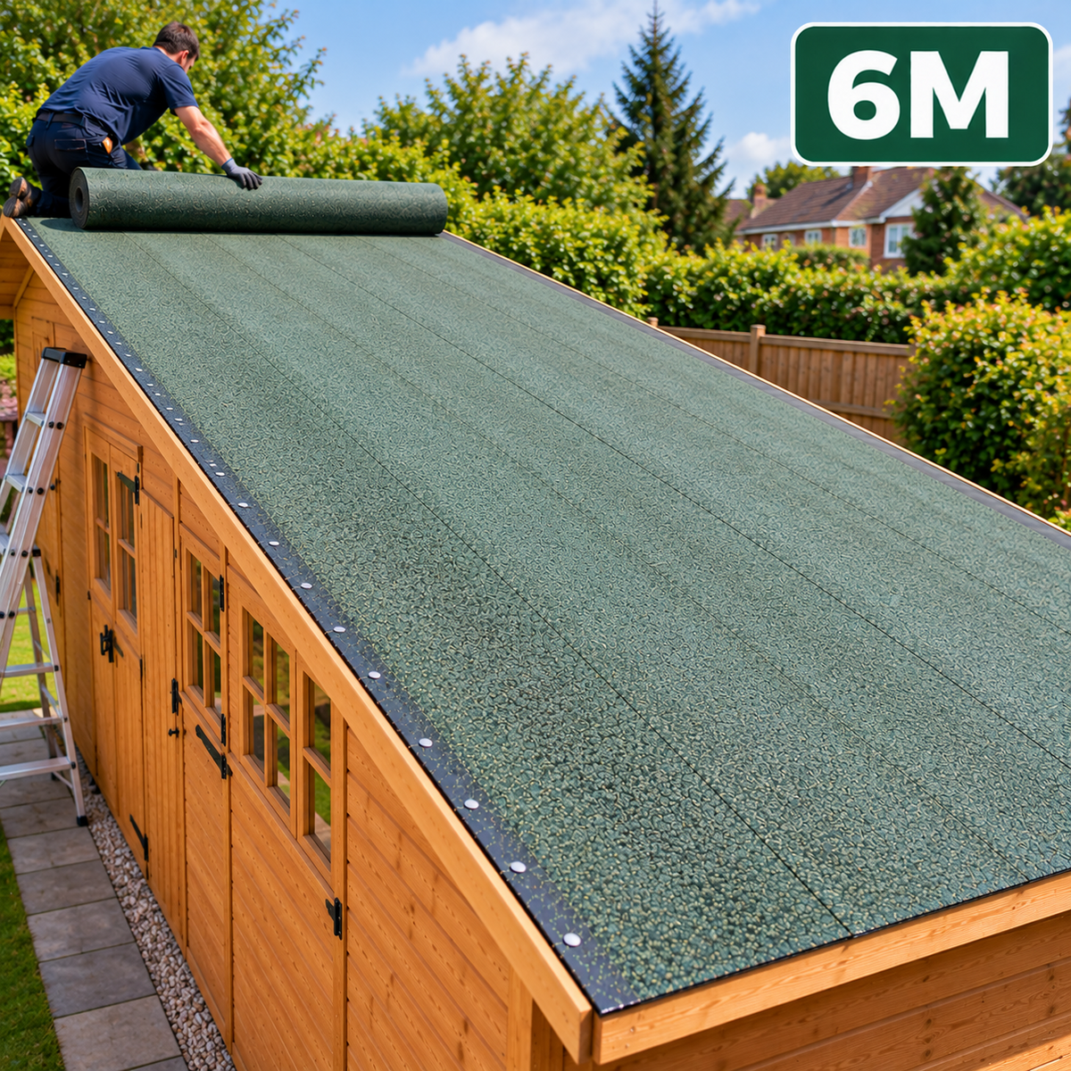 Green Mineral Roofing Felt Shed Roof Sheet Heavy Duty 1m Wide 1m-6m Lengths