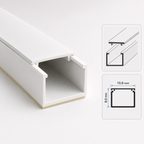 2.44M White Self Adhesive PVC Cable Trunking Wire Cover Raceway Cable Management