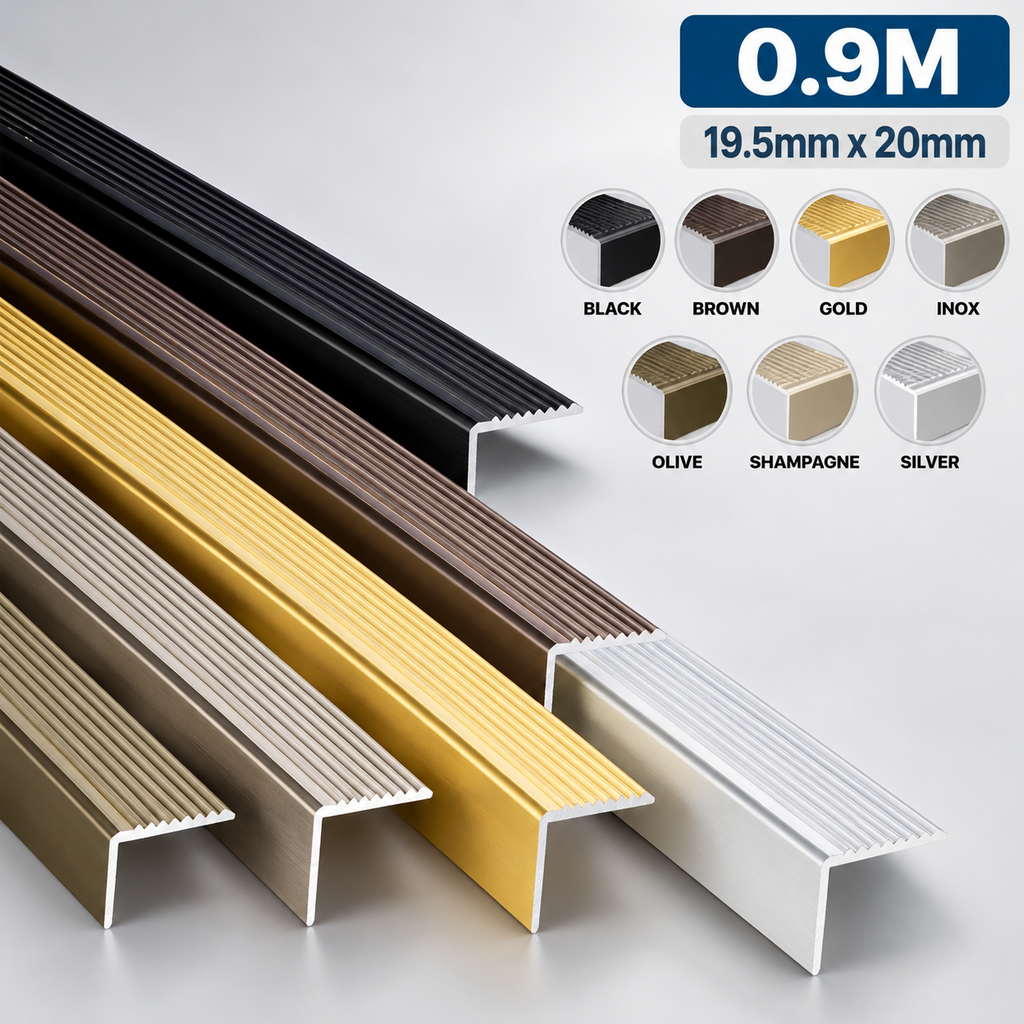 Aluminium Stair Nosing 900mm x 19.5mm x 20mm Anti Slip Stair Edge Trim A30