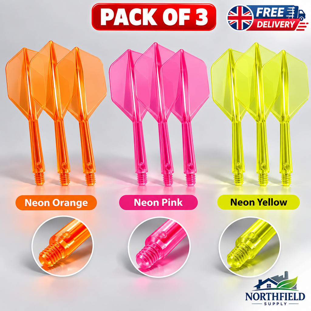 All in One Dart Flights & Stems Integrated Shaft Flight Sets Multi Colours