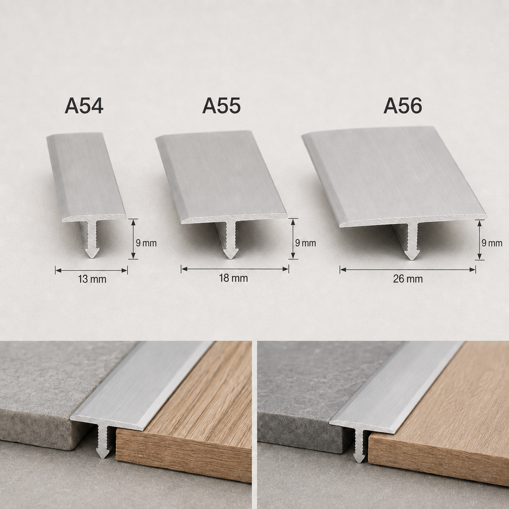 Aluminium T Bar Door Threshold Trim 1m Floor Transition Tile Laminate Profile