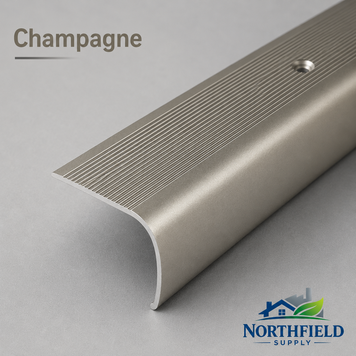 Aluminium Stair Nosing Bullnose Edge Trim Anti Slip Step Edging 35×45 mm 1M H28