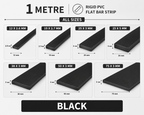 PVC Flat Bar Strip 1M Rigid Plastic Trim White Black Anthracite Various Sizes