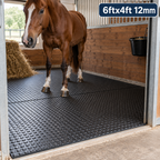 Heavy Duty Rubber Stable Mat 6ft x 4ft x 12mm Bubble Horse Matting Flooring