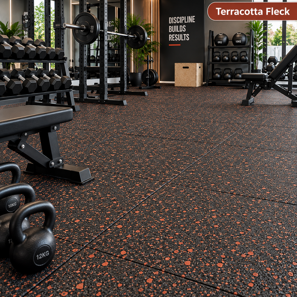 Heavy Duty Rubber Gym Floor Mat Tiles 1M x 1M Noise Reducing Anti Slip Flooring