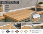 PVC Flexible Worktop Seal Strip Trim 4.2m Kitchen Bathroom Countertop Edging