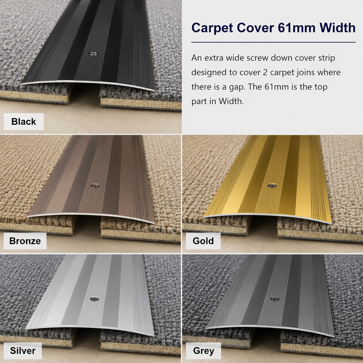Flooring Edge Strip Trim Metal Door Bar Vinyl Tile Laminate Carpet Threshold