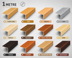 PVC Wood Effect Corner Trim 1M 90° Angle Edging Plastic Profile Various Sizes