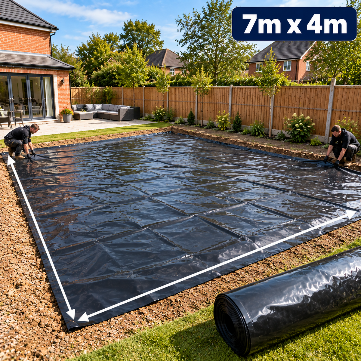 Damp Proof Membrane DPM Black Polythene Sheeting Roll 4m Wide 300MU Visqueen
