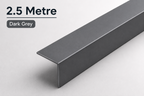 PVC Dark Grey Corner Angle Trim 2.5m 90° Edge Protector Equal & Unequal Sizes