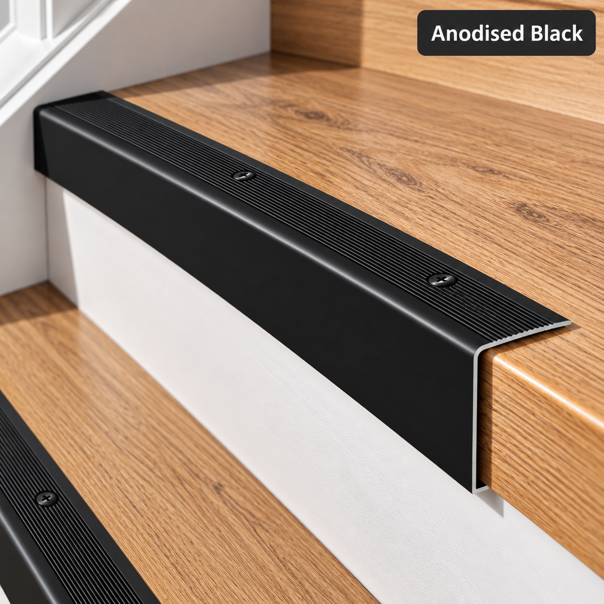 Aluminium Anti Slip Stair Nosing 35x35mm Step Edge Edging Trim 0.9M Safety A41