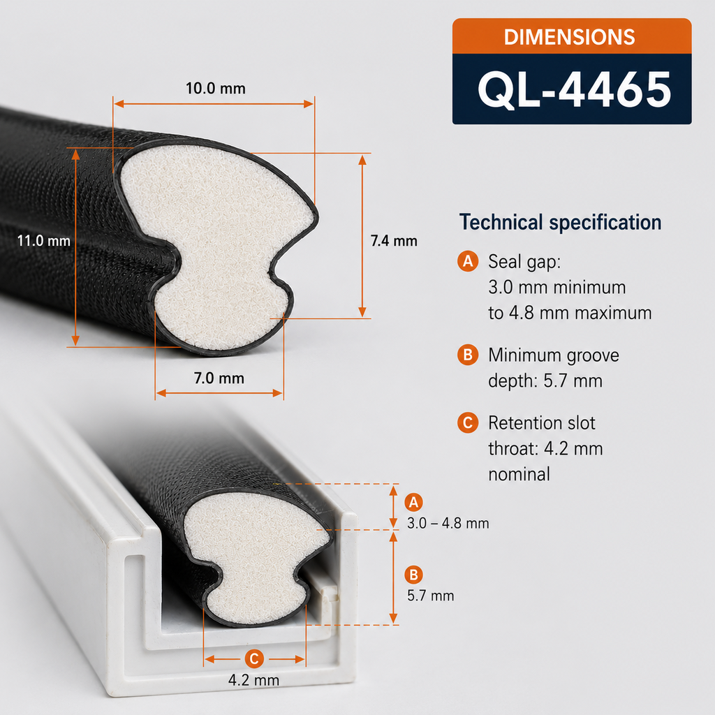 Qlon Foam Gasket Window Door Seal uPVC Timber Schlegel 4465 6571 Draught Seal