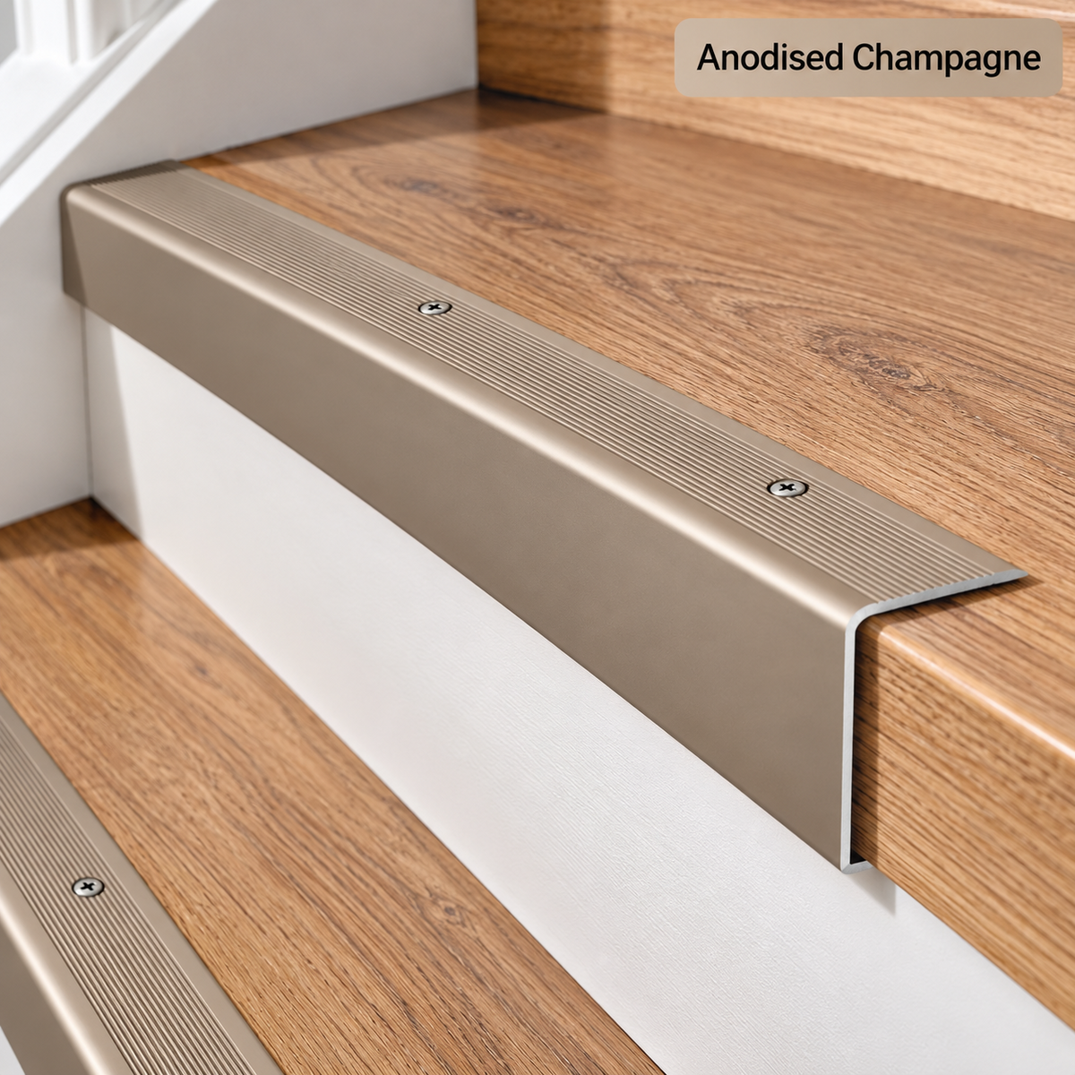 Aluminium Anti Slip Stair Nosing 35x35mm Step Edge Edging Trim 0.9M Safety A41
