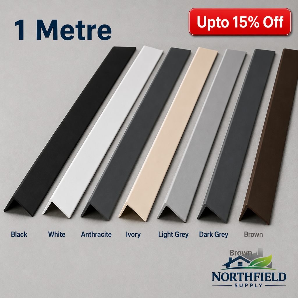 PVC Corner Angle Trim 1M 90° Wall Edge Protector Plastic Profile Multi Colours