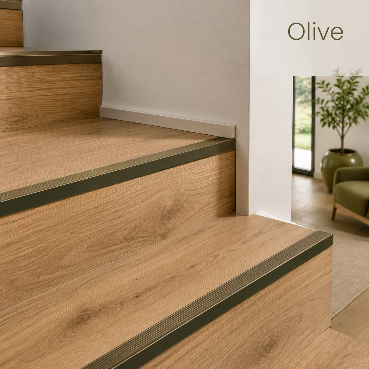 Anodised Aluminium Anti-Slip Stair Nosing Edge Trim A30 900 x 19.5x20mm