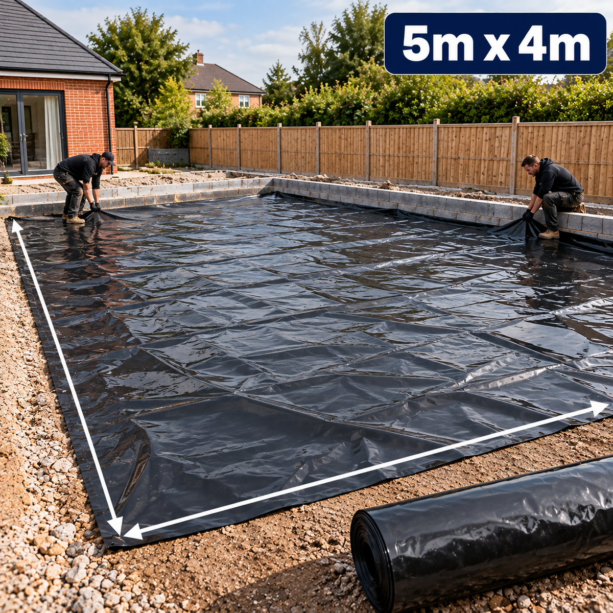 Damp Proof Membrane DPM Black Polythene Sheeting Roll 4m Wide 300MU Visqueen