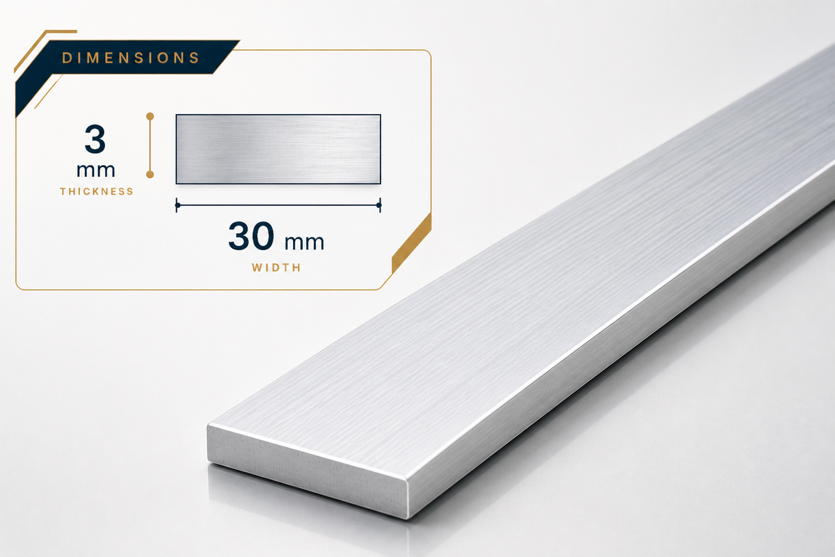 Aluminium Flat Bar Plate 1 Metre Thick Strip Various Sizes 2mm 3mm