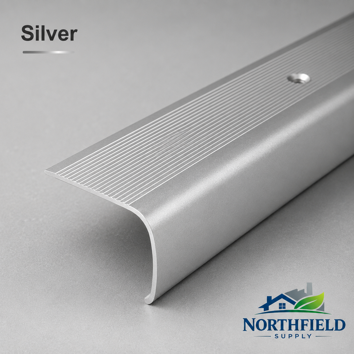 Aluminium Stair Nosing Bullnose Edge Trim Anti Slip Step Edging 35×45 mm 1M H28