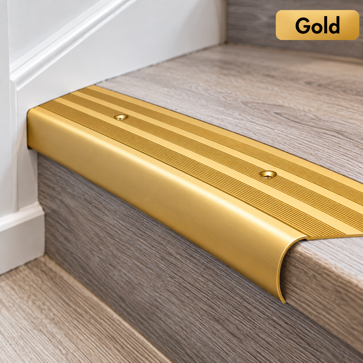 Aluminium Bullnose Stair Nosing 62x38mm 118cm Curved Step Edge Trim Protector
