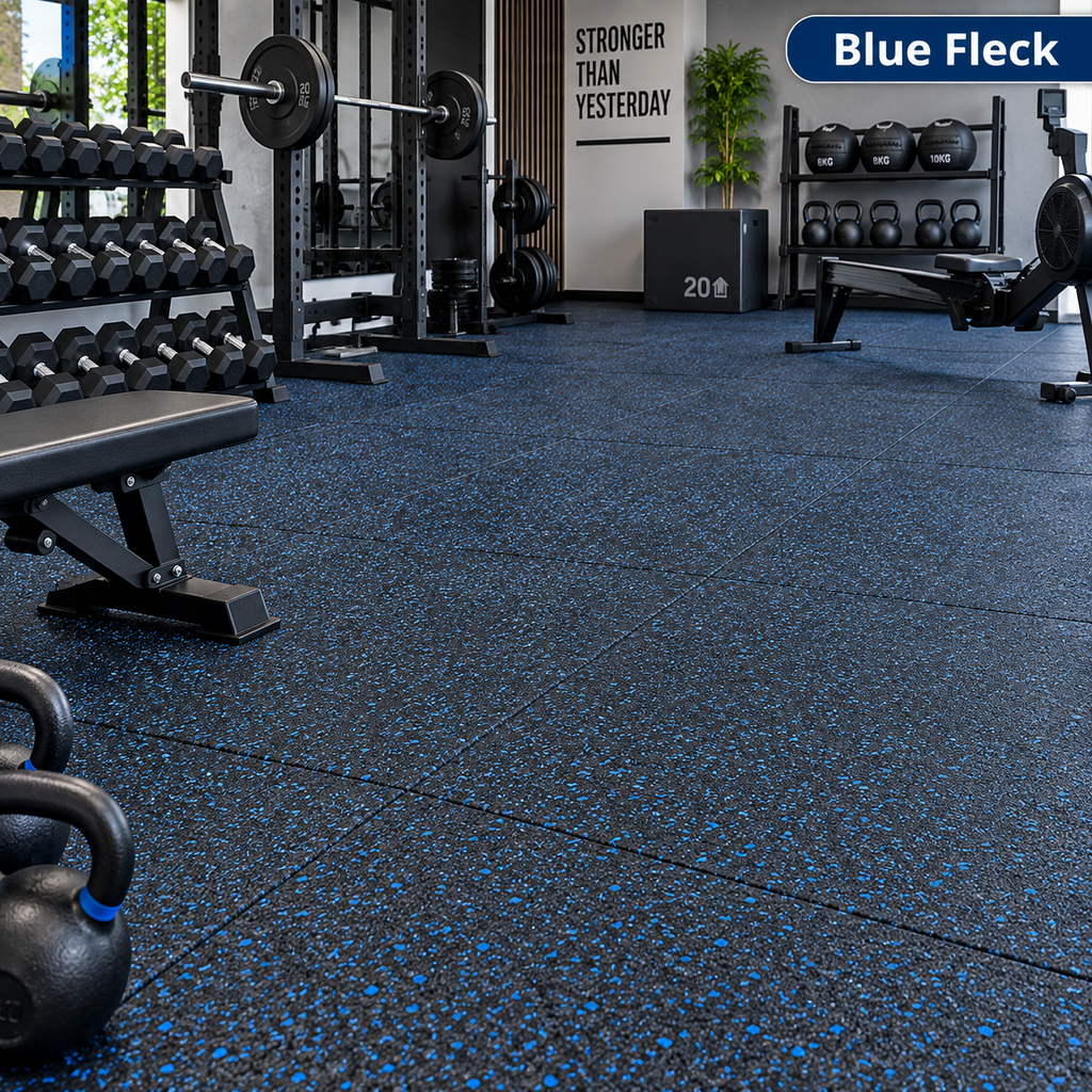 Heavy Duty Rubber Gym Floor Mat Tiles 1M x 1M Noise Reducing Anti Slip Flooring