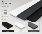 PVC Flat Bar Strip 1M Rigid Plastic Trim White Black Anthracite Various Sizes