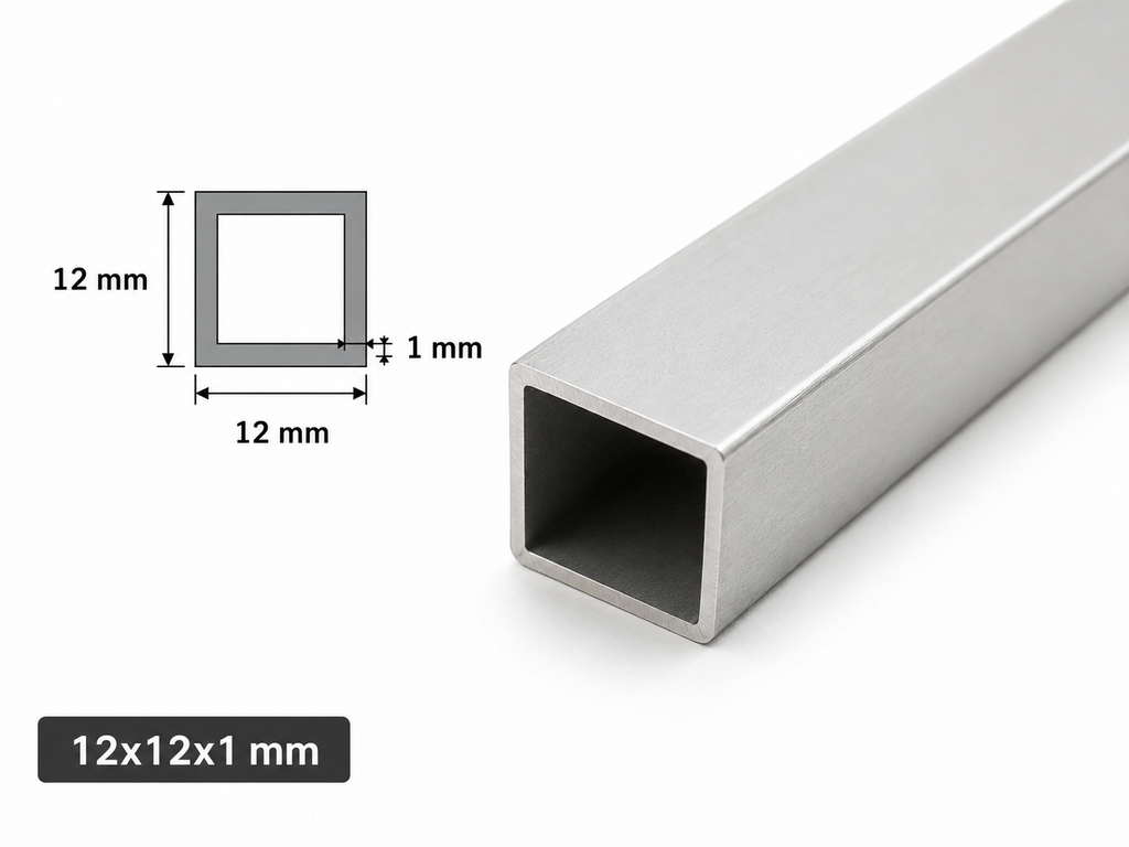 Aluminium Square Box Section Tube 1M Various Sizes Hollow Profile Extrusion