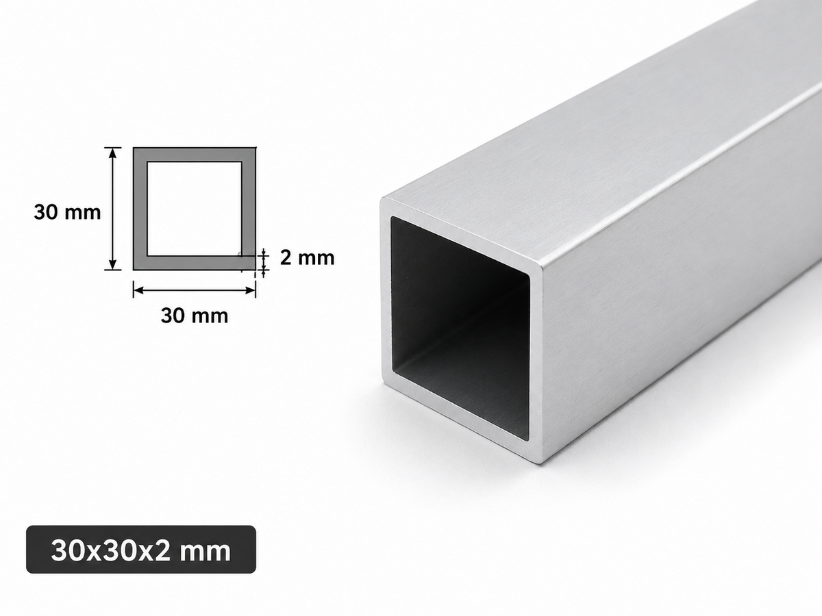 Aluminium Square Box Section Tube 1M Various Sizes Hollow Profile Extrusion