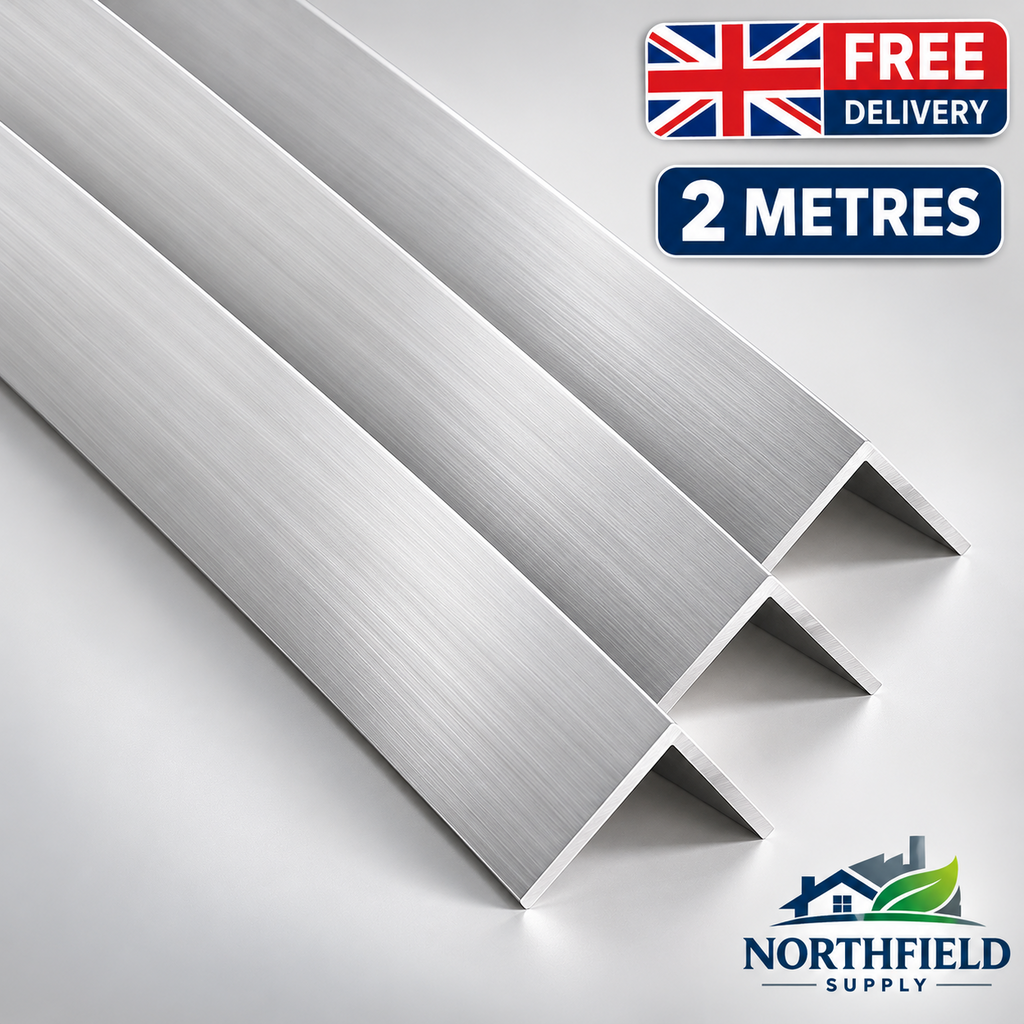 Aluminium Angle Corner Trim 2M L Shape Edge Edging Natural Finish Metal Profile