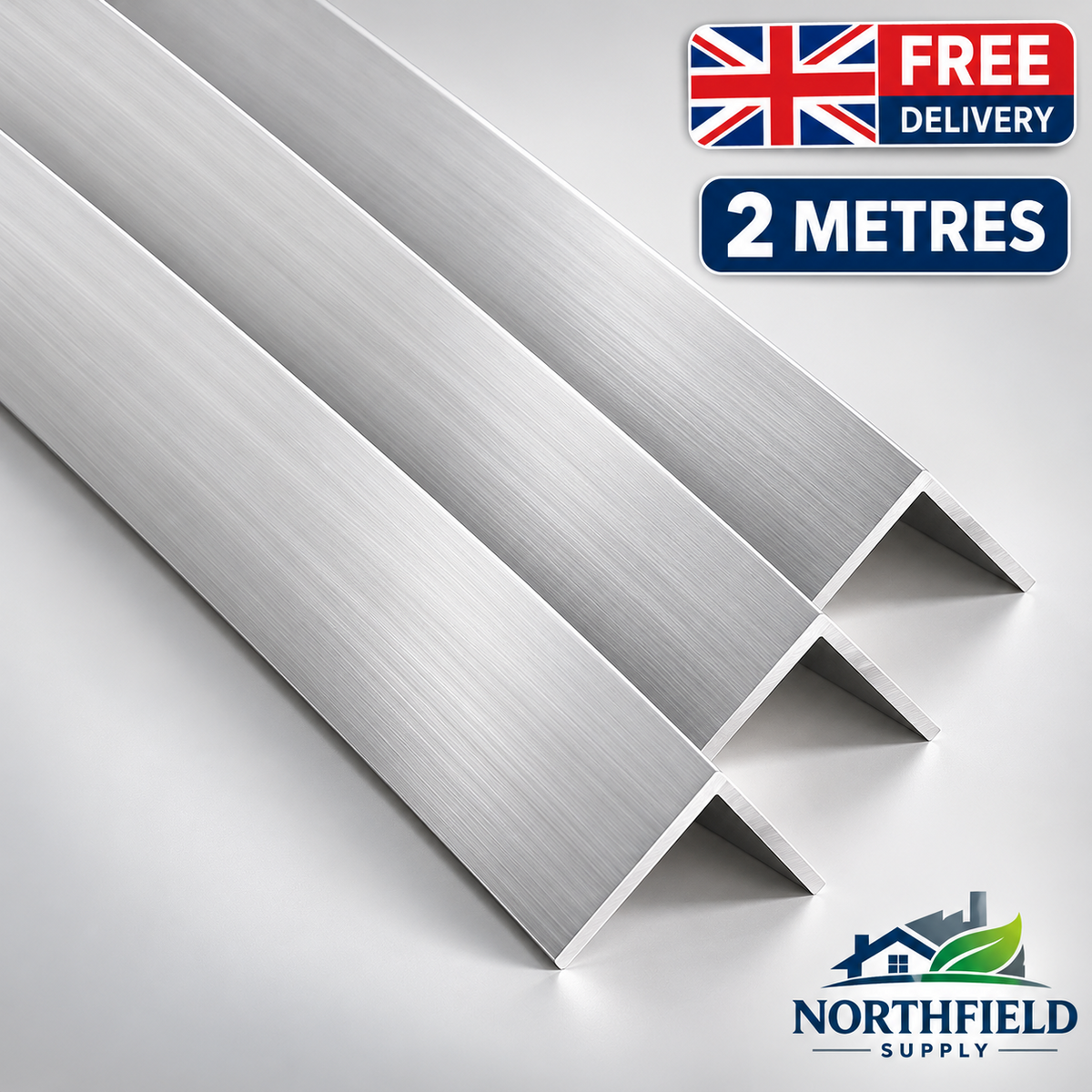 Aluminium Angle Corner Trim 2M L Shape Edge Edging Natural Finish Metal Profile