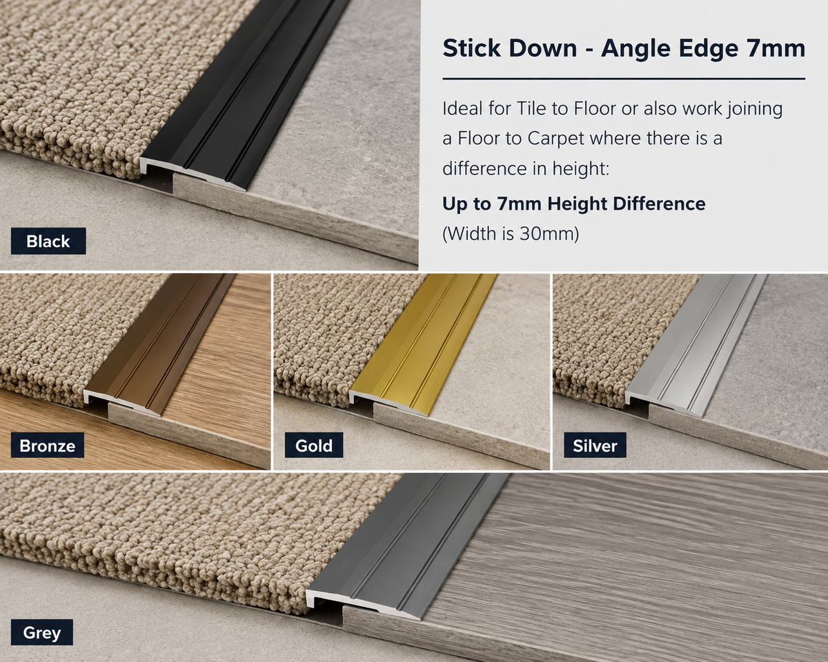 Flooring Edge Strip Trim Metal Door Bar Vinyl Tile Laminate Carpet Threshold