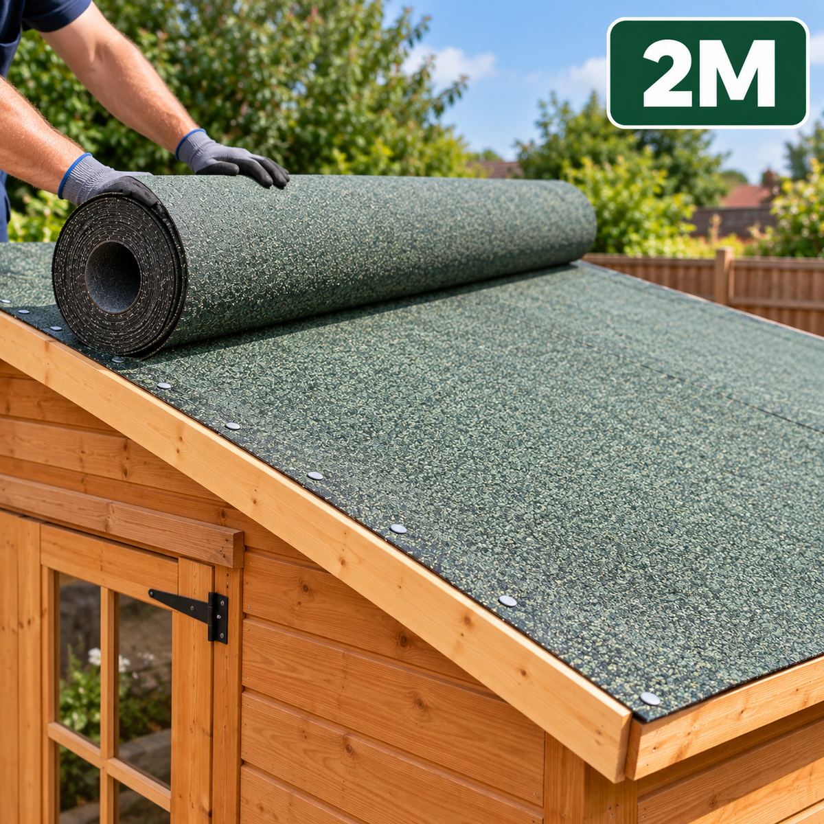 Green Mineral Roofing Felt Shed Roof Sheet Heavy Duty 1m Wide 1m-6m Lengths