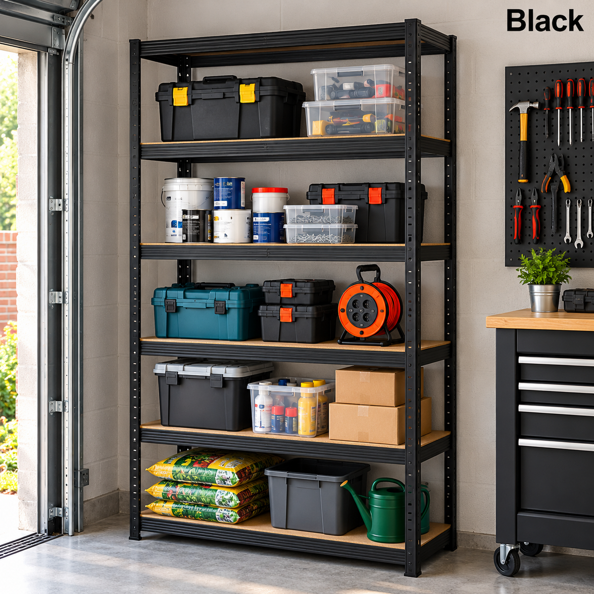 5 Tier Heavy Duty Garage Shelving Unit Racking Storage Shelves 180x90x40cm