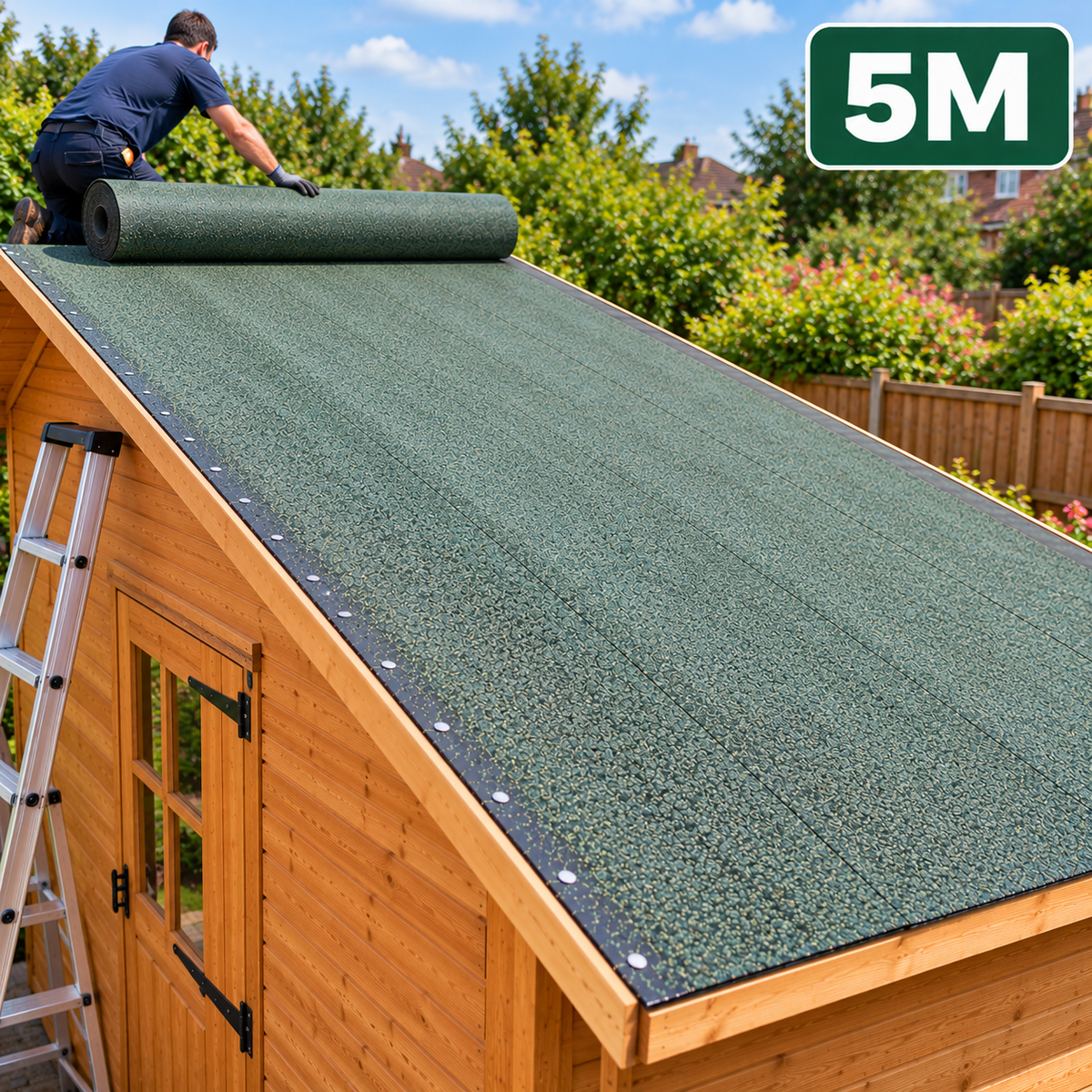 Green Mineral Roofing Felt Shed Roof Sheet Heavy Duty 1m Wide 1m-6m Lengths