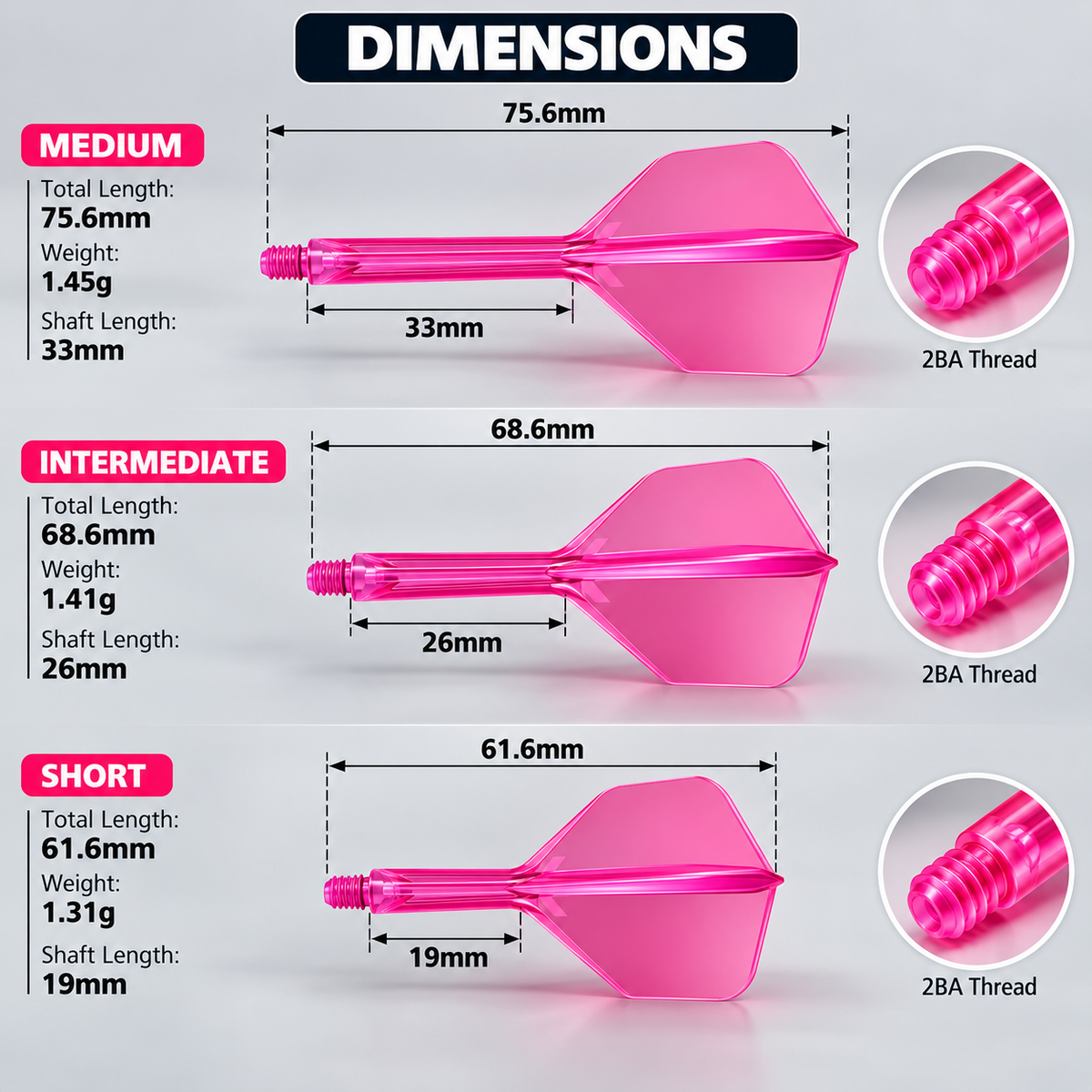 All in One Dart Flights & Stems Integrated Shaft Flight Sets Multi Colours