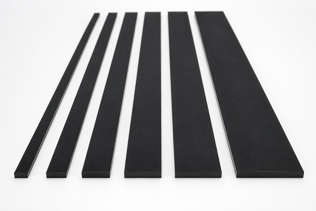 PVC Flat Bar Strip 1M Rigid Plastic Trim White Black Anthracite Various Sizes