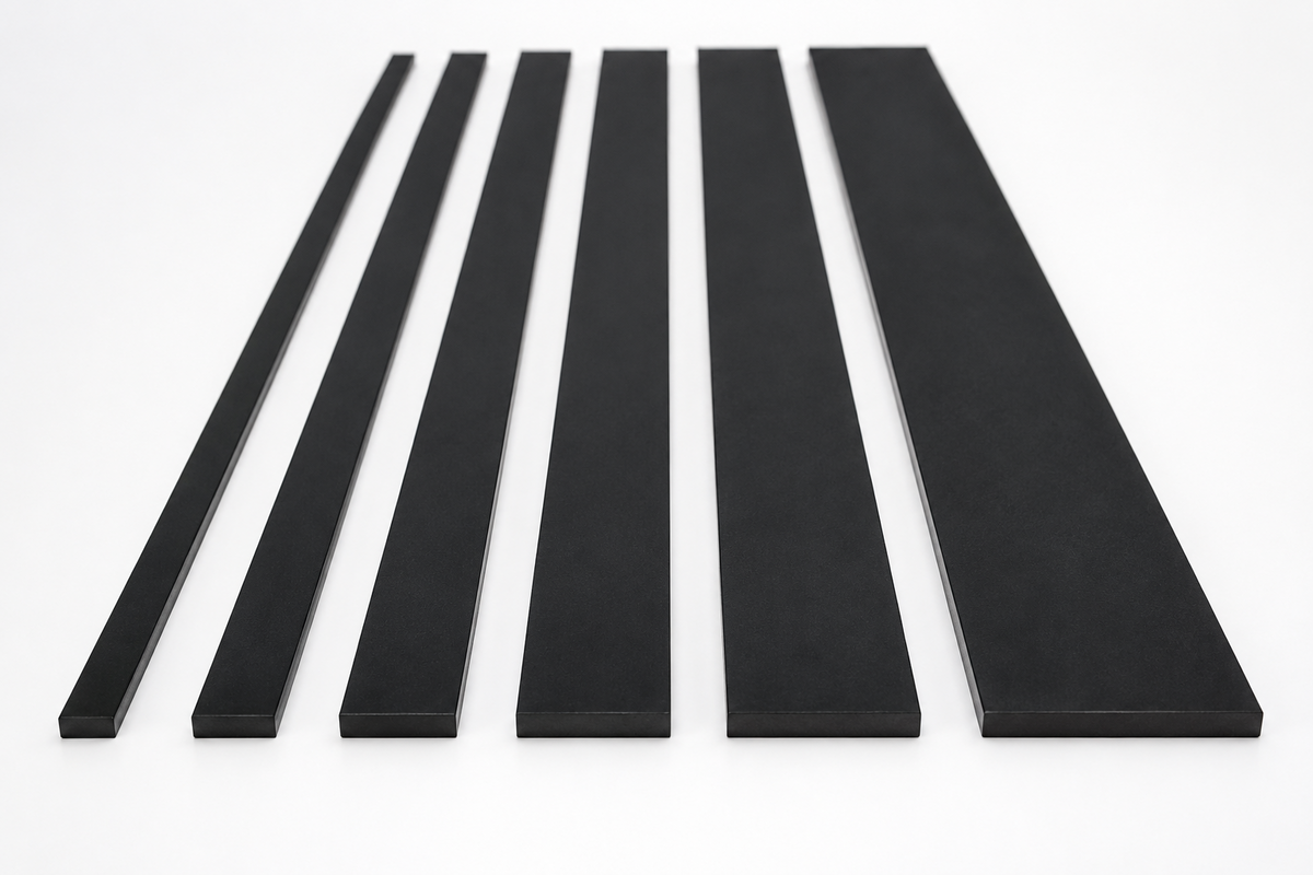 PVC Flat Bar Strip 1M Rigid Plastic Trim White Black Anthracite Various Sizes