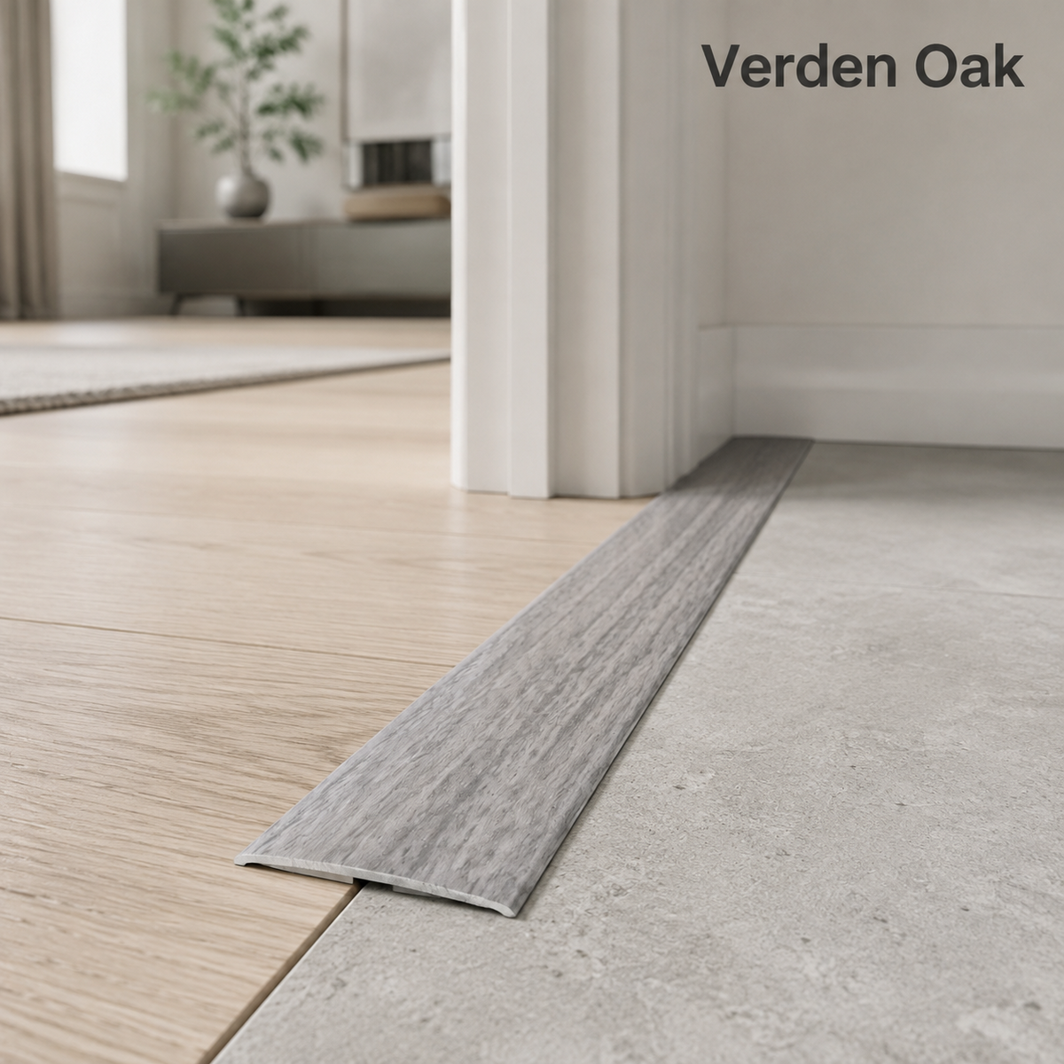 Aluminium Door Threshold Trim 35mm Self Adhesive Wood Effect Flat Bar 0.93M Long