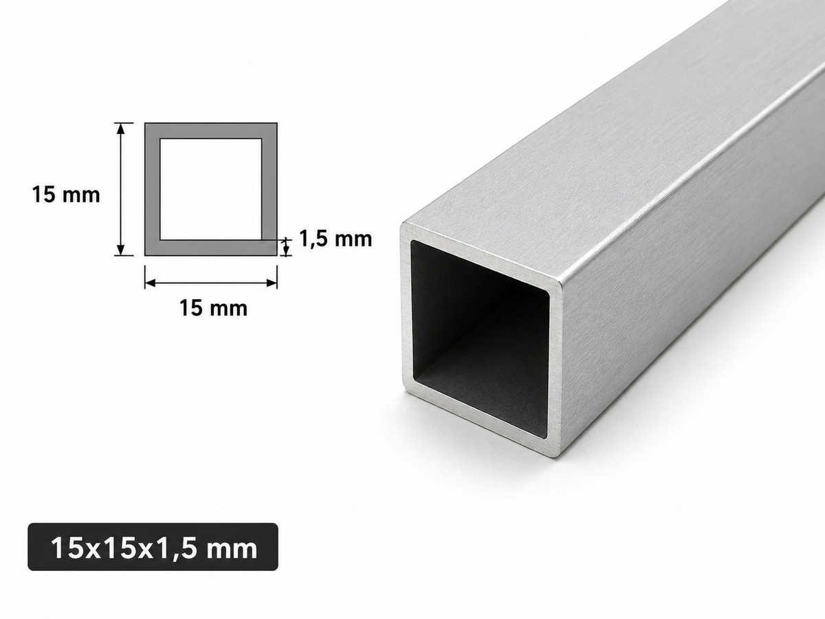 Aluminium Square Box Section Tube 1M Various Sizes Hollow Profile Extrusion