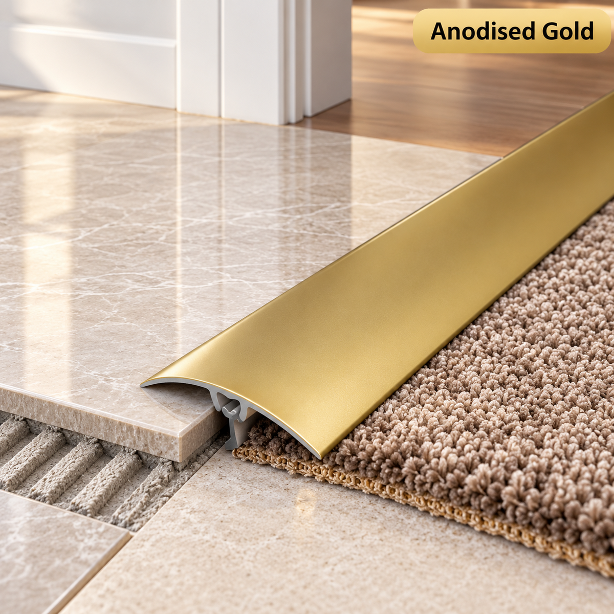 Aluminium Door Threshold Strip 50mm Floor Bar Edging Trim 2.7M Transition A65